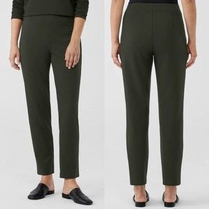 Eileen Fisher Washable Flex Ponte Pant Slim Fit Ankle Length Grey | XL